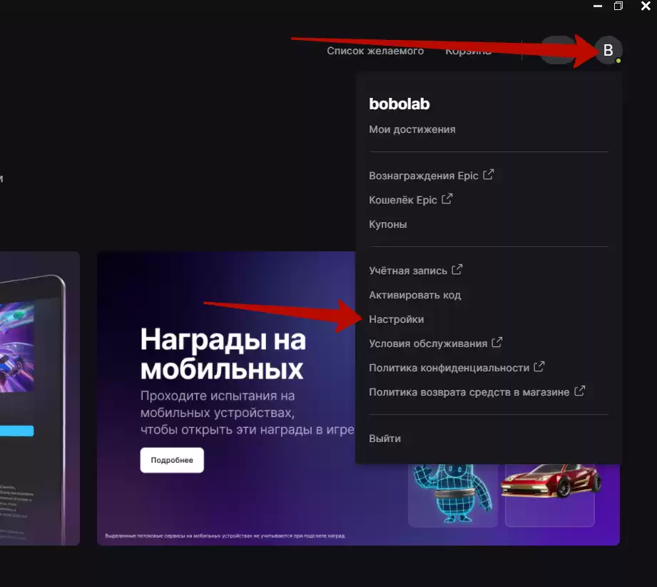 Epic Games: Как включить русский язык