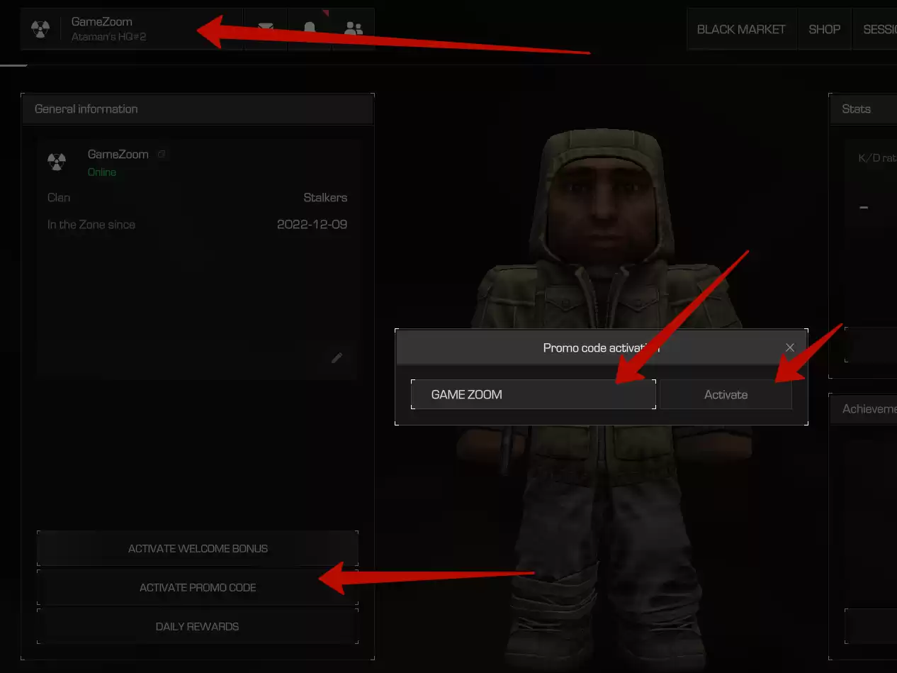 Куда вводить коды STALCRAFT: X?