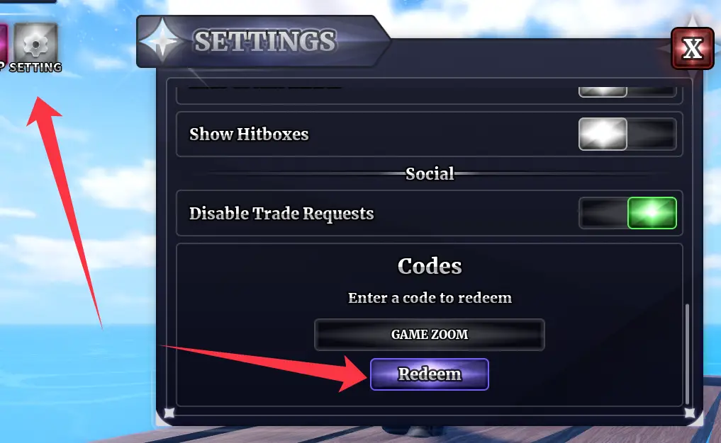 Куда вводить Sailor Piece коды?