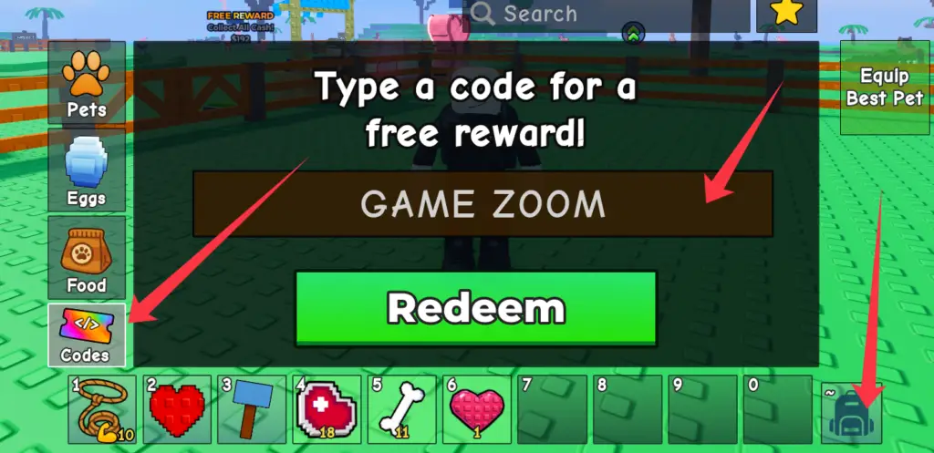 Куда вводить Catch And Tame коды?